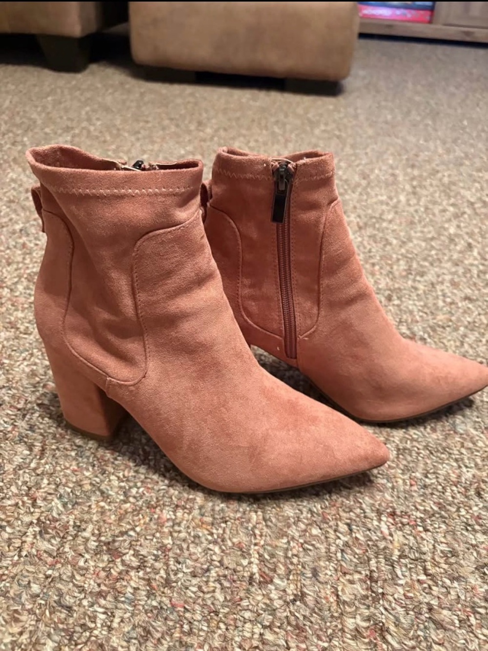 a new day Pink Suede Ankle Boots